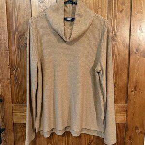 Lands’ End Super Soft Tan Turtleneck Tunic Size Medium